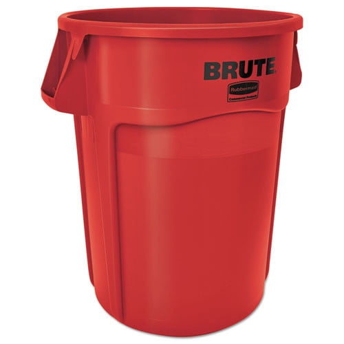 55 Gallon Rubbermaid Commercial BRUTE Trash Can Flat Lid Gray Round FG265400 