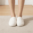 thumbnail image 4 of BERANMEY Women's Plush Fuzzy Slip-On Slippers House Slippers for Women with Solid Color Design Cozy Indoor Comfort Non-Slip Casual Home Shoes Unisex Slippers for Womens Mens, 4 of 8