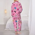 thumbnail image 5 of Lsque Sanrio Pattern Long Sleeve Pajama Set for Women - Soft 2-Piece Sleepwear and Loungewear Set with Pockets, Comfy Nightwear, 5 of 8