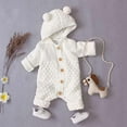 thumbnail image 4 of Fesfesfes Newborn Baby Girls Boys Winter Warm Coat Knit Outwear Hooded Jumpsuit Sale Items, 4 of 5