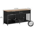 thumbnail image 2 of Dextrus Indoor Dog Crate Furniture Large Breed with Storage&Dog Feeder, Double Dog Kennel Furniture TV Stand, 74.8" Inch Wooden Decorative Dog Kennel Furniture for 2 Dogs, Black, 2 of 5