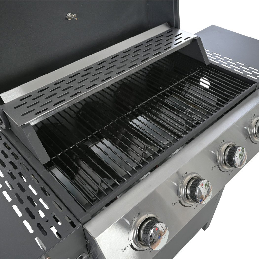 Outdoor Gas Grill, Heavy Duty BBQ Grill with Side Shelf & Bottle Opener, Portable Small Propane Grill on Wheels for Patio, Backyard, Tailgating, Camping, Black