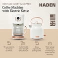 thumbnail image 2 of Haden Coffee Maker & Heritage 1.7 Liter Electric Kettle, Ivory & Copper, 2 of 10