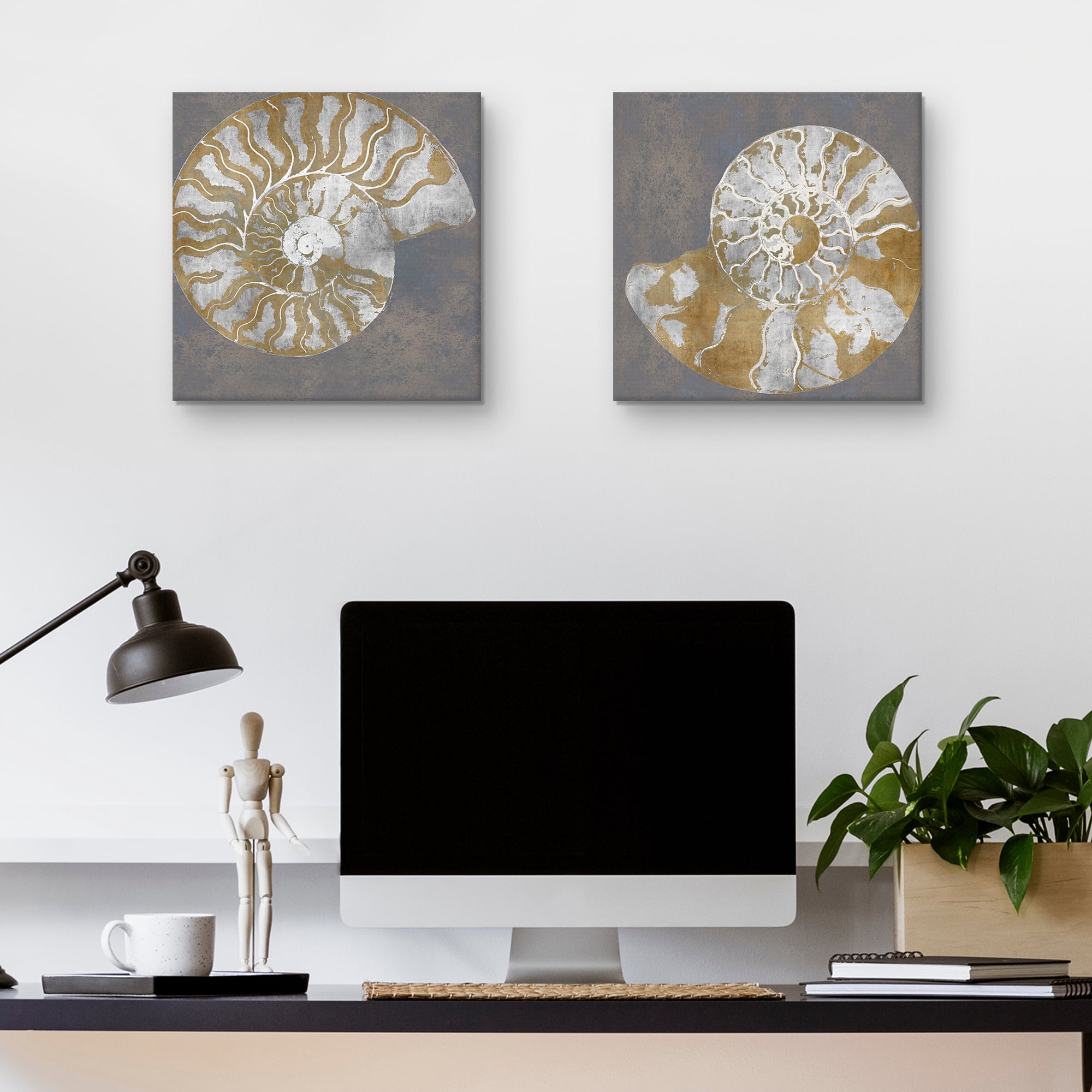 Nautilus I, II by Mark Chandon Mollusk Canvas Art Set of 2