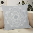 thumbnail image 3 of Ox Bay Ava 20" x 20" Pale Gray/White Medallion Cotton Adult Decorative Throw Pillow, 3 of 12