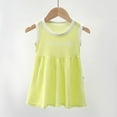 thumbnail image 2 of AJTQTH Girls Cute Sundress Round Neck Sleeveless Flowy Cotton Gowns Frocks Kids Toddler Baby Cute Letter Printed Summer Casual Outfits for Beach Holiday Party Birthday Yellow 4 Years, 2 of 5