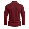 thumbnail image 4 of GEWSEY Mens Polo Shirt Long Sleeve Casual Button Dress Knit Golf Polo Shirt (Wine, XL), 4 of 6