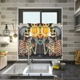 thumbnail image 4 of Yayeee Kitchen Curtains Tier Pair Light Filtering 27"x36" Rod Pocket Short Cafe Window Panel, Skeleton with Sun, 4 of 7
