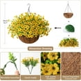 thumbnail image 5 of Artificial Faux Hanging Plants Flowers Basket Outdoor Indoor Patio Lawn Garden Spring Decor,Fake Silk Daisy in Basket with 12inch Coconut Lining Chain Palm Flowerpot(Yellow), 5 of 6