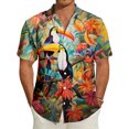 thumbnail image 2 of Ankishi Mens Hawaiian Shirts Short Sleeve Parrot Print Short Sleeve Button Down Shirts Summer Casual Tops for Dating Travel, 2 of 8