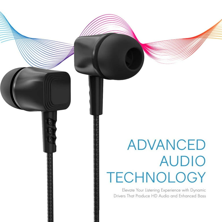 Headphones without Microphone Long Cord Earphones In Ear Headphones With Microphone 3.5mm Wired Earbuds For Ios And Android Smartphones Laptops Mp3