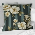 thumbnail image 2 of Designart "Dreamy Floral Dreamscape in Classic Elegance Stripes" Striped Printed Throw Pillow, 2 of 5