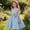 36Blue127, variant on CAIVO Kids Girls Solid Color Bow Sleeveless Dress Party Event V-Neck Holiday Dresses