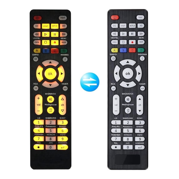 Universal TV Remote with Backlit Buttons, Easy to Use Replacement Remote for Most TVs