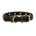 thumbnail image 2 of SPRING PARK Adjustable Faux Leather Rhinestones Studded Pet Puppy Dog Collar Neck Strap, 2 of 7