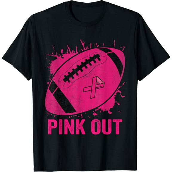 Pink Out Breast Cancer Awareness Football Breast Cancer T-Shirt