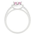 thumbnail image 4 of Halo Engagement Ring for Women - 2.38ct Simulated Pink Diamond in 14K White Gold Promise Ring, 4 of 6
