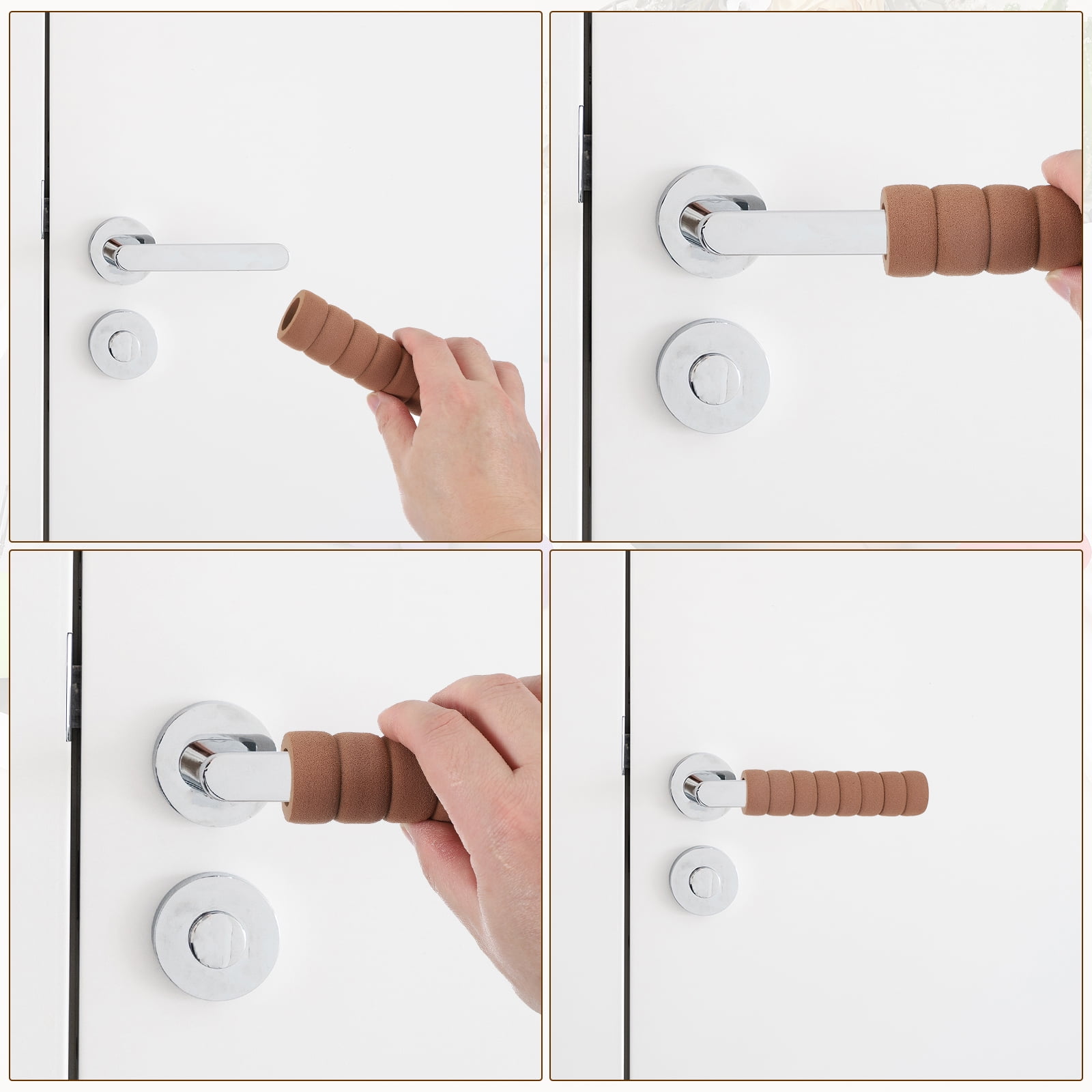 Unique Bargains Safety Anti-Collision Door Handle Protector Covers Black