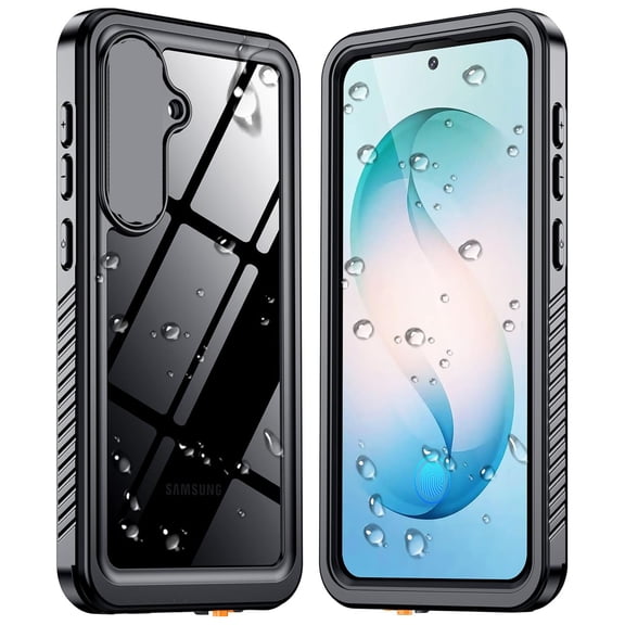 HBMYN for S26 Waterproof Case,[12Ft Military-Grade Drop Protection] Ip68 Underwater Full Body Sealed Protection Phone Case 6.3",Black/Clear