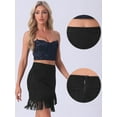 thumbnail image 2 of DARING DIVA Faux Suede Skirt for Women's Vintage High Waist Stretch Bodycon L Black, 2 of 6