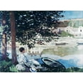 thumbnail image 2 of Monet, Claude 32x25 Black Ornate Wood Framed with Double Matting Museum Art Print Titled - On the Seine at Bennecourt, 2 of 4