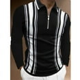thumbnail image 2 of New Trending Men Long Sleeve Zipper Polo Shirt , Men Sport Casual Business Polo Shirt ., 2 of 5