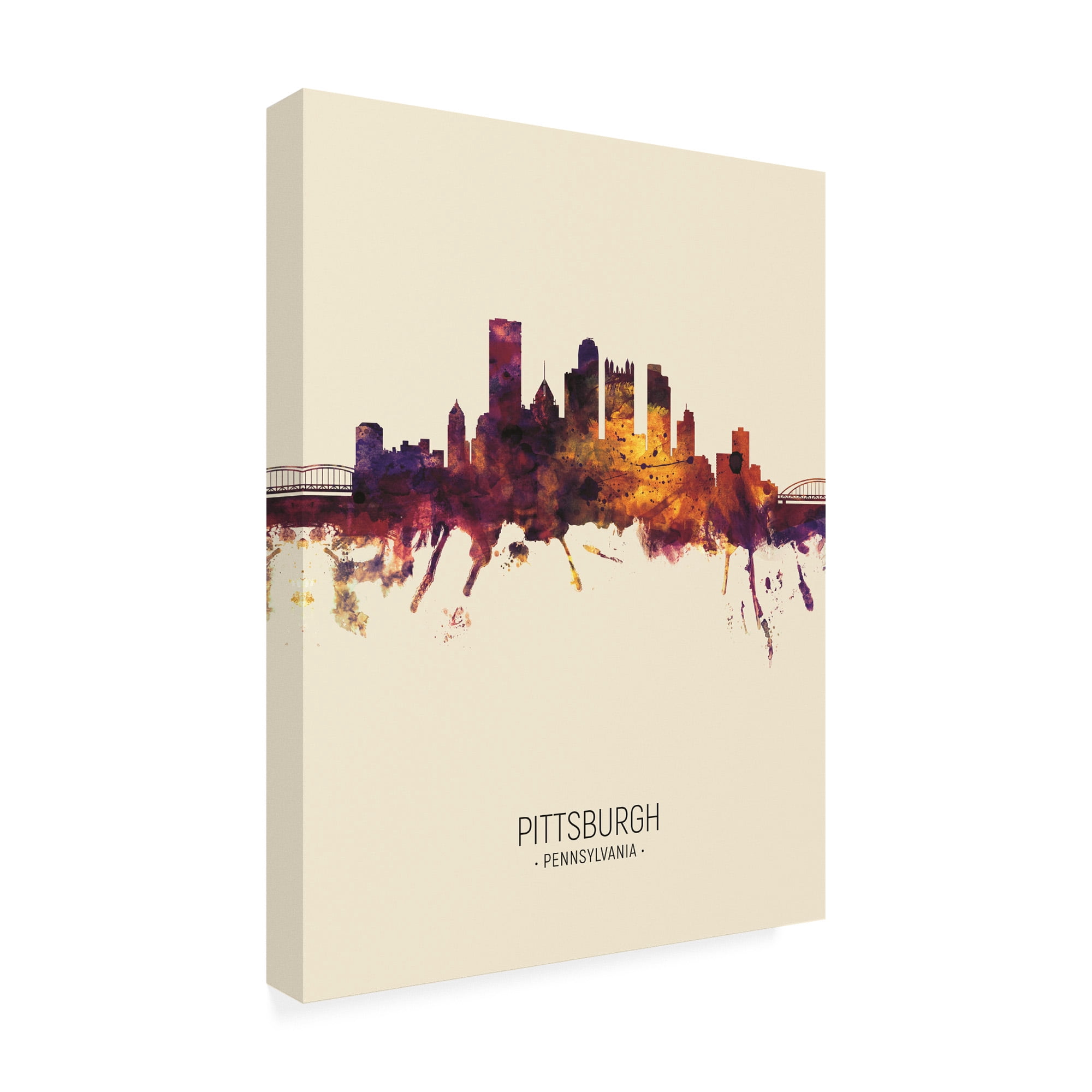 Trademark Fine Art 'Pittsburgh Pennsylvania Skyline Portrait III' Canvas Art by Michael Tompsett