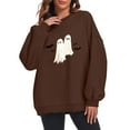 thumbnail image 2 of Fjofpr Sweatshirts for Women Halloween Sweatshirts for Women Ghost Women Classic Halloween Print Oversized Crewneck Long Sleeve Loose Pullover Sweatshirt Tops, 2 of 5