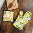 thumbnail image 5 of Lemon Kitchen Oven Mitt and Pot Holder Sets 2 Pcs for Baking, Cooking and Grilling, Heat Resistant Up To 392 °F, 5 of 7