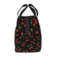 thumbnail image 4 of Black Cherry Lunch Bag Thick Aluminum Foil Lunch Tote for Women Office Picnic Travel Gift, 4 of 7