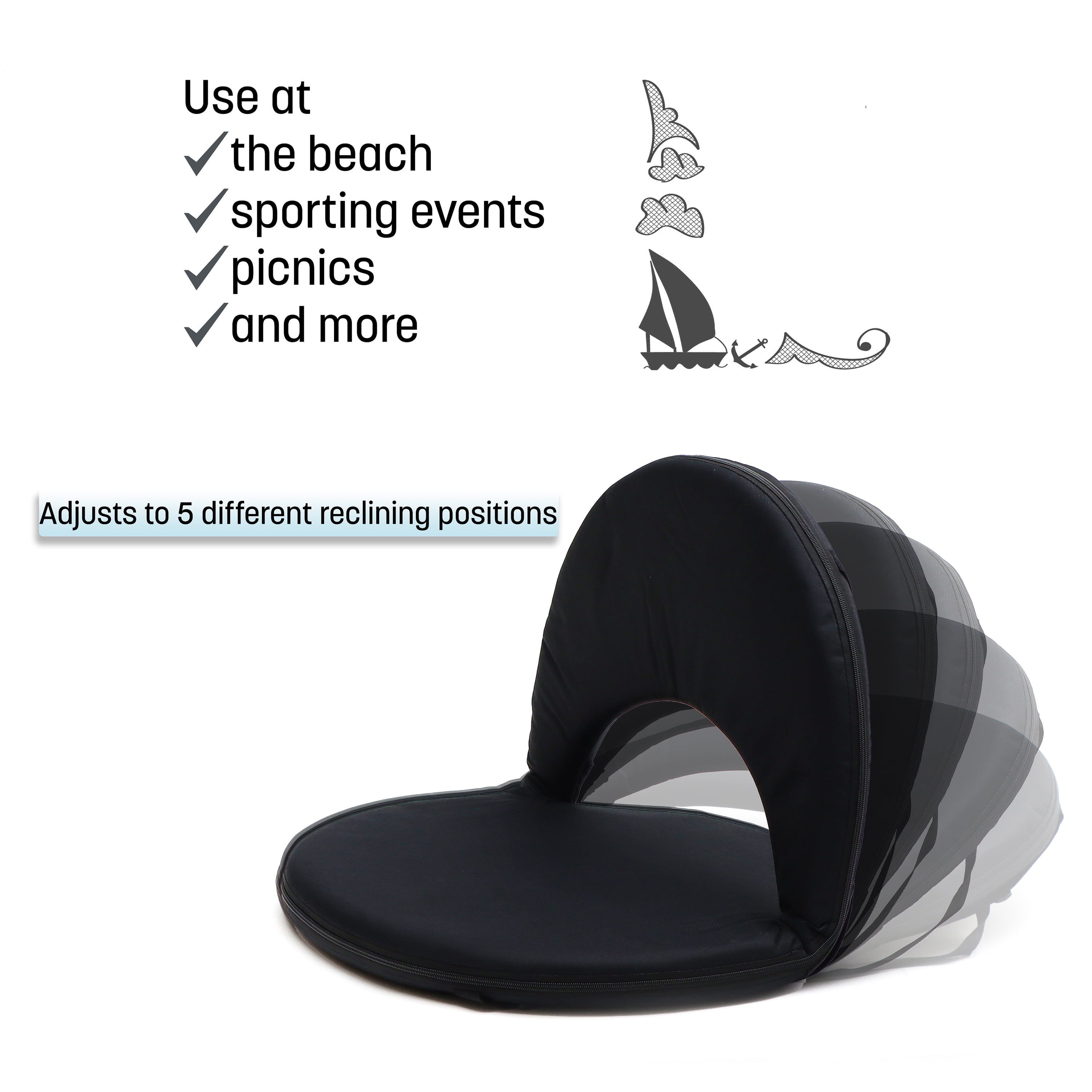 Portable multiuse adjustable recliner stadium seat trademark innovations new arrivals