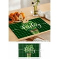 thumbnail image 6 of Green Plaid Placemats Set of 6,Washable Woven Burlap Cloth Fabric Placemat for Square/Rectangle/Round/Oval Dining Table,Easy Clean Place Mats St. Patrick''s Day Buffalo Checkered Plant, 6 of 6
