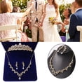 thumbnail image 2 of Crystal Bridal Jewelry Sets for Women Necklace Earrings Tiara Set for Wedding Bridesmaid Gifts with Gift Box Silver/Gold, 2 of 19