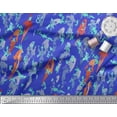 thumbnail image 2 of Soimoi Blue polyester Crepe Fabric Fish Ocean Print Fabric by Yard 52 Inch Wide, 2 of 2