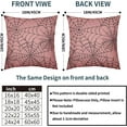 thumbnail image 4 of Light Pink Halloween Spiderweb Pillow Covers 16x16 Set of 2 Black Web Outdoor Decorative Throw Pillows Halloween Scary Themed Farmhouse Pillowcases Linen Cushion Case Decor for Home Sofa Couch Bed, 4 of 6