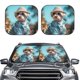 thumbnail image 2 of Fotbe Stylish Dog in Denim Outfit Juego de 2 Piezas de Parasoles para Parabrisas | Bloqueador Solar para Auto | Accesorios Plegables para Protección Solar Interior-Small, 2 of 6