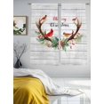 thumbnail image 3 of Christmas Cardinal Sheer Curtains 63 Inch Length 2 Panels Set, Winter Xmas Farmhouse Holly Wood Grain Voile Window Treatment Curtains Sheers Drapes for Bedroom/Living Room/Kitchen 52x"63"x2, 3 of 7
