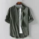 thumbnail image 3 of Camisa Cuello Mao Lino Hombre 3/4 Larga Manga, Con Botones, 3 of 4