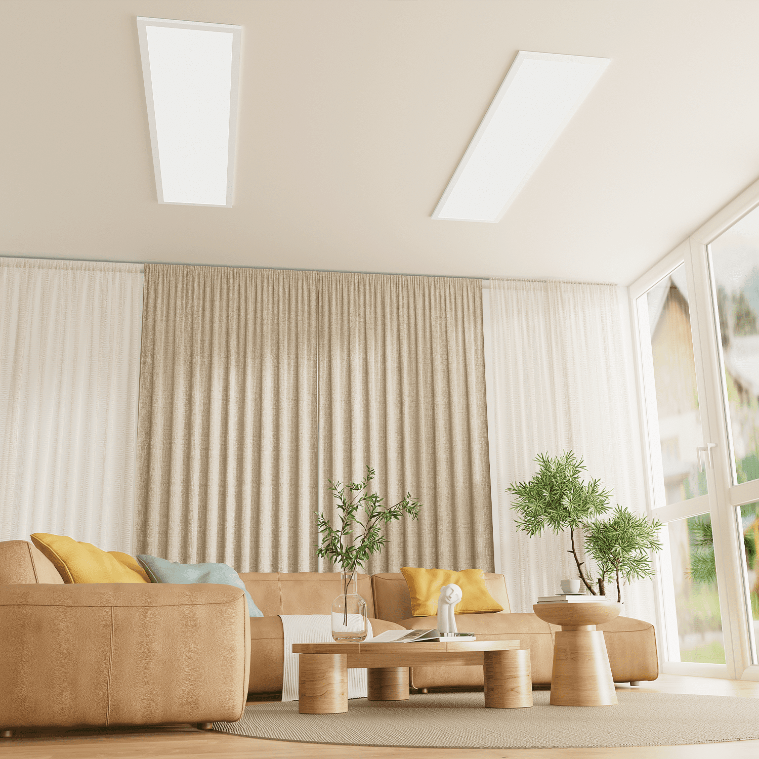 Magshion 2 Piece 1x4 LED Flat Panel Light, 3 Color Selectable - LED Panel Light Dimmable Drop Ceiling Troffer Fixture, 4000LM,110LM/W