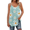 thumbnail image 1 of Camiseta Sin Mangas Para Mujer Sin Mangas Cami Tops Moda Corte Bajo Plisado Correa de Espagueti Camisola Suelta Chaleco Holgado Odeerbi ODB158686, 1 of 6