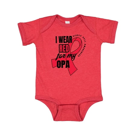 

Inktastic Sickle Cell Awareness I Wear Red For My Opa Gift Baby Boy or Baby Girl Bodysuit