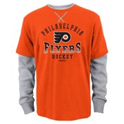 Reebok NHL Kids (4-7) Philadelphia Flyers Arched Fade Faux Layer Long Sleeve Shirt