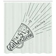 thumbnail image 3 of Ambesonne Adventure Shower Curtain, Mountains Birds Sun, 69"Wx84"L, Black White, 3 of 3