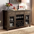 thumbnail image 2 of Furniture of America Arlyne Wood Wine Storage Buffet Server in Rustic Walnut, 2 of 8