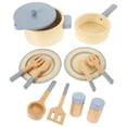 thumbnail image 1 of PTOOTP Children Simulation Cooking Utensils Wooden Cookware Set Blue Pots Hand Eye Coordination Training 1 Set, 1 of 5