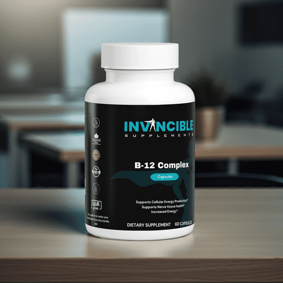 Invincible Supplements B-12 Complex Capsules- B Vitamin Blend for Energy Support and Nerve Health (Non-GMO, Sugar-Free, Lab-Tested)