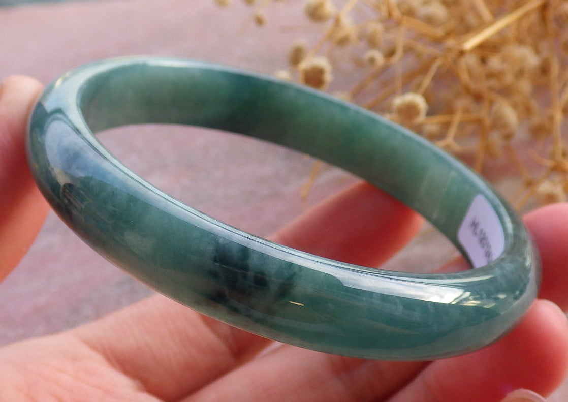 Icy Green Natural A JADE Jadeite Bangle Bracelet 60 mm 684211 TN
