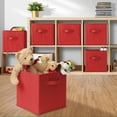 thumbnail image 5 of Casafield Set of 6 Fabric Storage Cube Bins, Red - 11" Collapsible Foldable Cloth Baskets for Shelves and Cubby Organizers, 5 of 8
