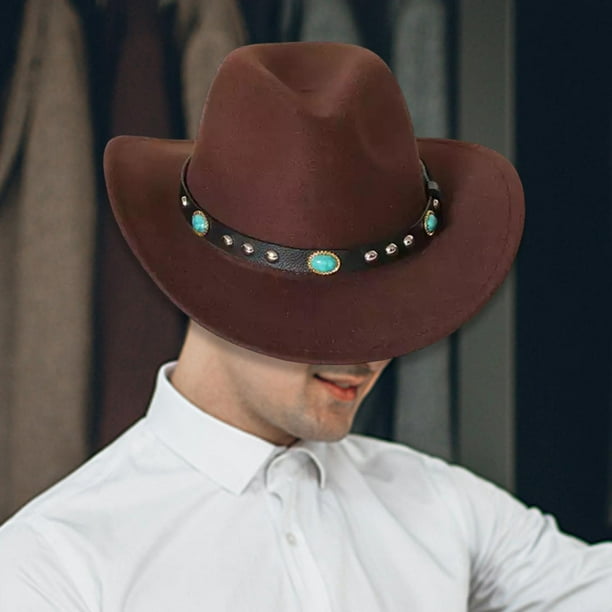 Sombrero vaquero Macarena con hebilla de cinturón Marron oscuro