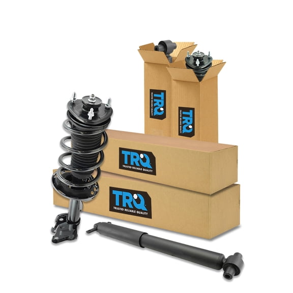 TRQ Front and Rear Complete Strut Assembly & Shock Absorber Kit Complete Strut & Coil Spring Assembly Fits Select 2009-2015 Honda Pilot